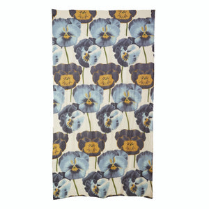 Blue Pansies Floral Lightweight Printed Scarf Open to see full print