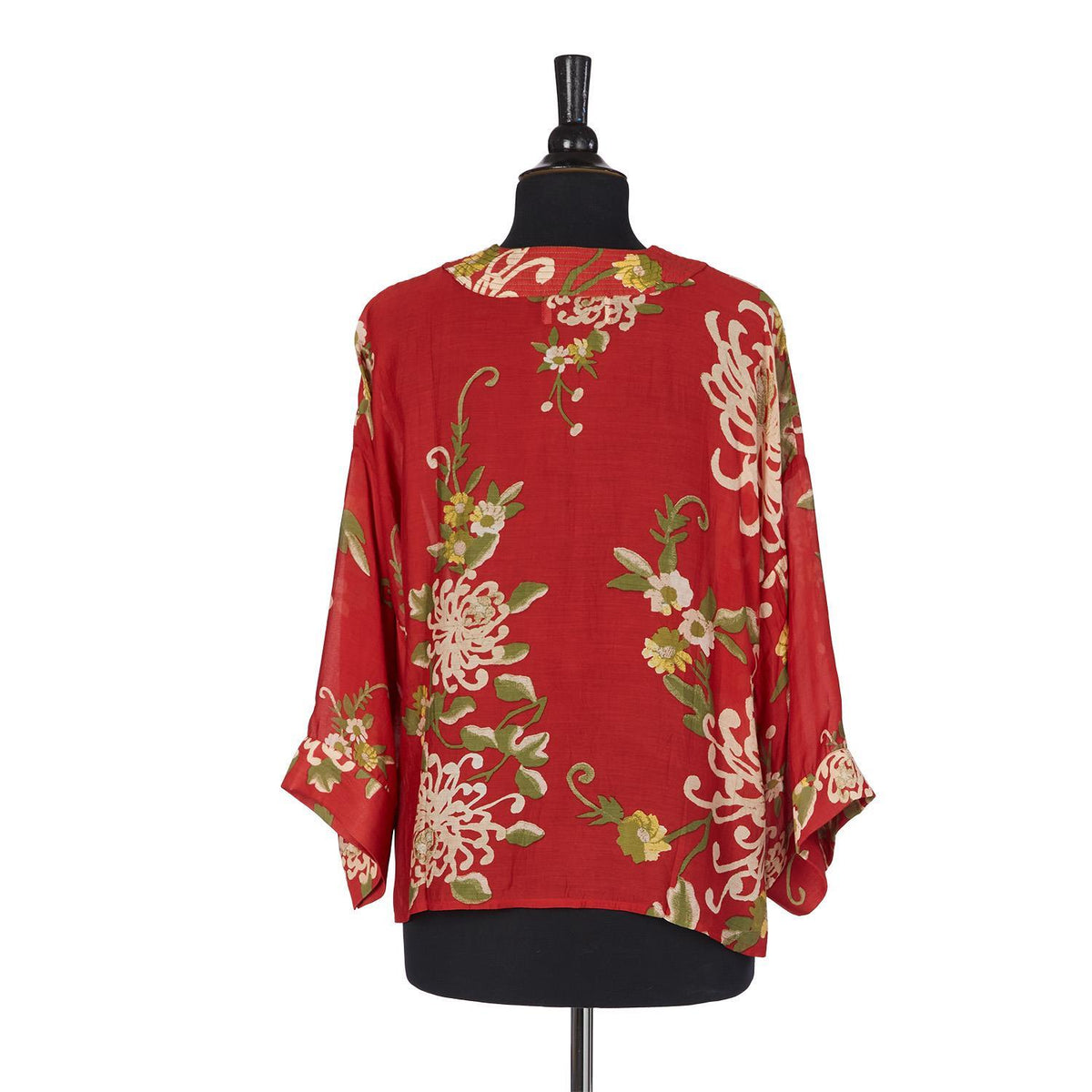 Chrysanthemum Red Short Kimono