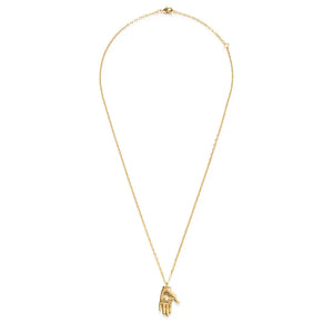 Czech Crystal Mystic Hand 14K Gold Plated Necklace