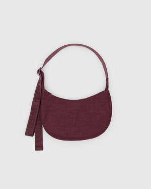 Small Nylon Crescent Bag - Mahogany