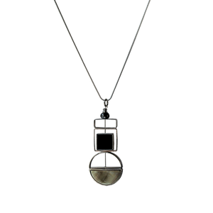 Lunar Launch Pendant Necklace - Silver/Black