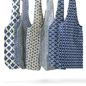 Indigo Inspired Cotton Market Tote Bag - Hello World Modern Mercantile