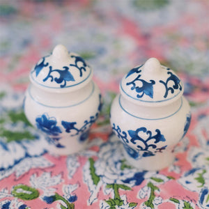Blue & White Mini Ginger Jar Salt & Pepper Shaker Boxed Gift Set