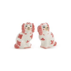 Pink Staffordshire Dog Salt and Pepper Shaker Set
