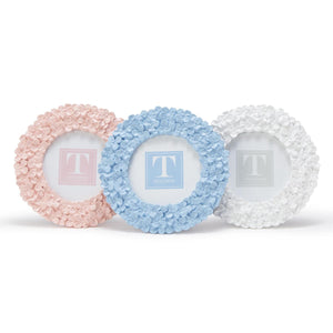 Hydrangea Flower Round Photo Frame 4"x4" in three colors