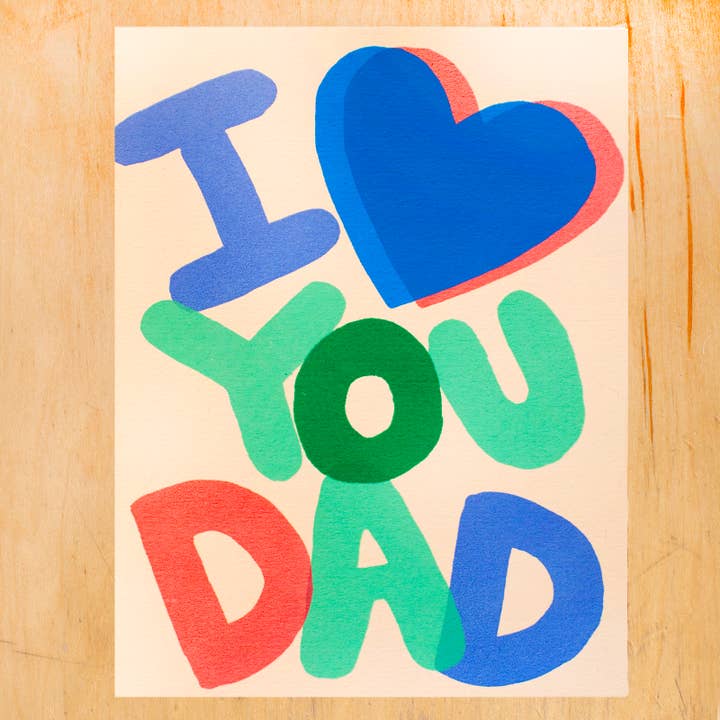 Screen Printed Father's Day Greeting Card