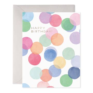 Falling Confetti Watercolor Birthday Card