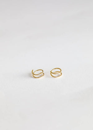 Minimalist Spiral 18K Gold Vermeil Hoop Earrings