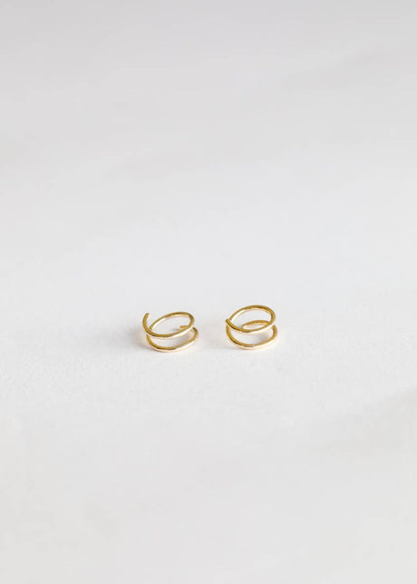 Minimalist Spiral 18K Gold Vermeil Hoop Earrings