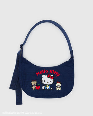 Medium Nylon Crescent Bag - Embroidered Hello Kitty & Teddy - Hello World Modern Mercantile
