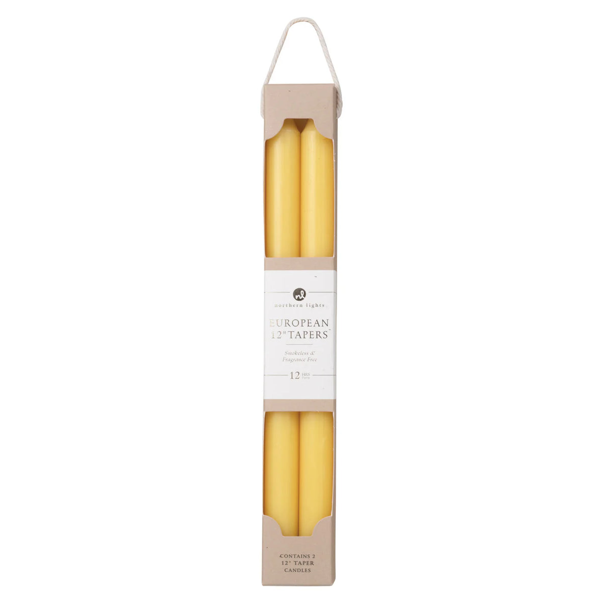 12" Taper Candlesticks (2pc) - Lemon Zest