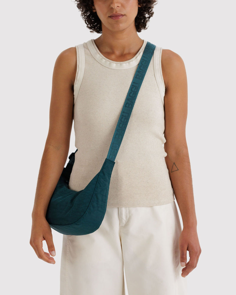Small Nylon Crescent Bag - Deep Sea