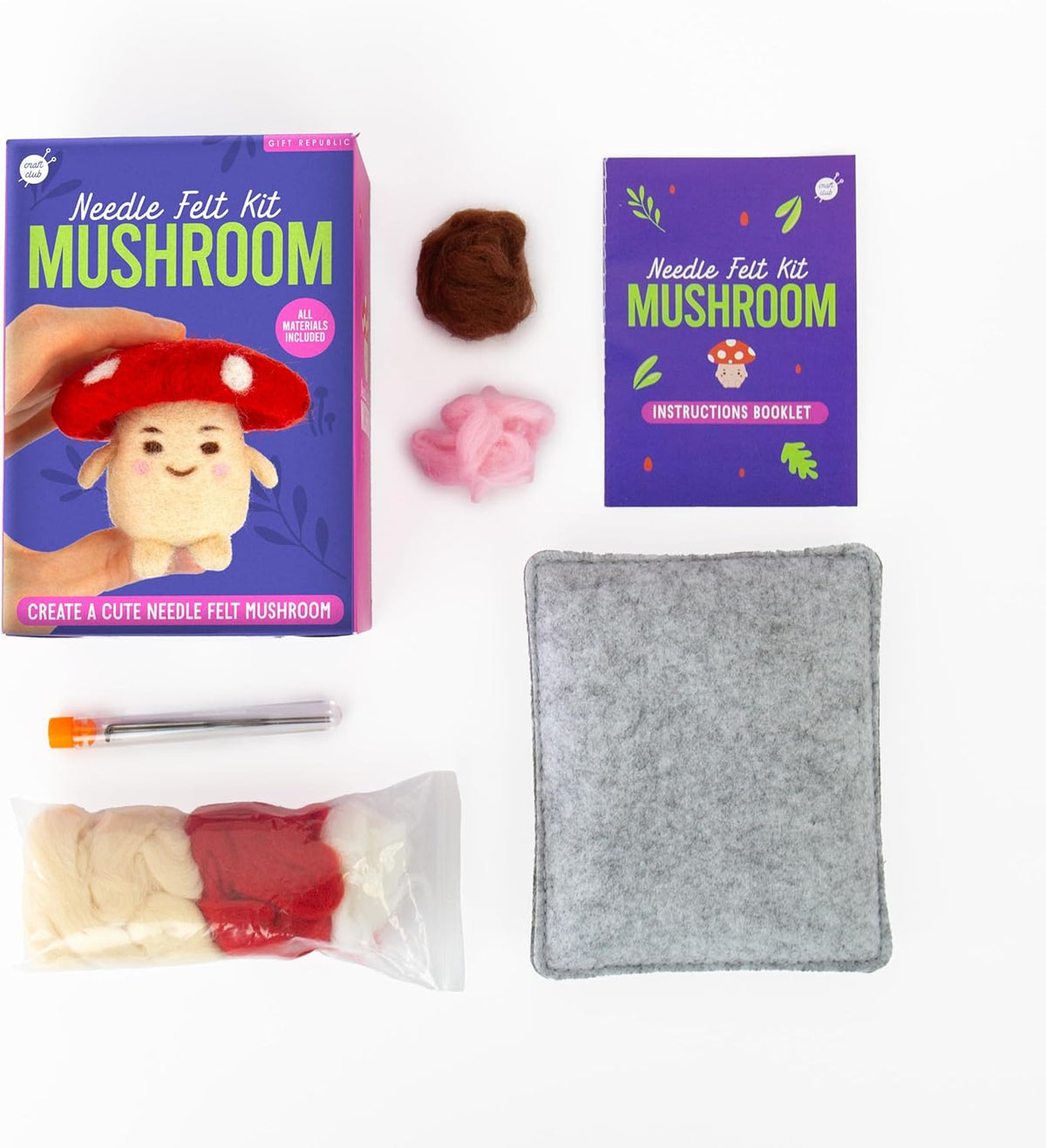Mushroom Needle Felting Craft Kit