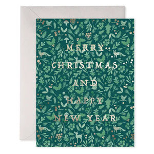Winter Forest Christmas New Year Card