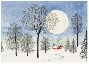 Moonlit Cottage Deluxe Holiday Boxed Greeting Cards