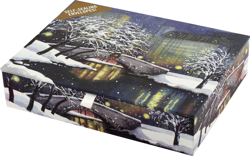 Snowfall in the Park Deluxe Boxed Holiday Cards