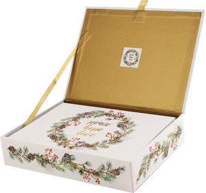 Festive Wreath Deluxe Box Holiday Cards