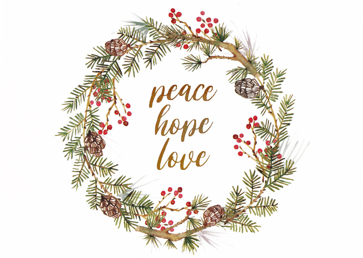 Festive Wreath Deluxe Box Holiday Cards