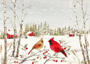 Cardinals in Winter Deluxe Box Holiday Cards