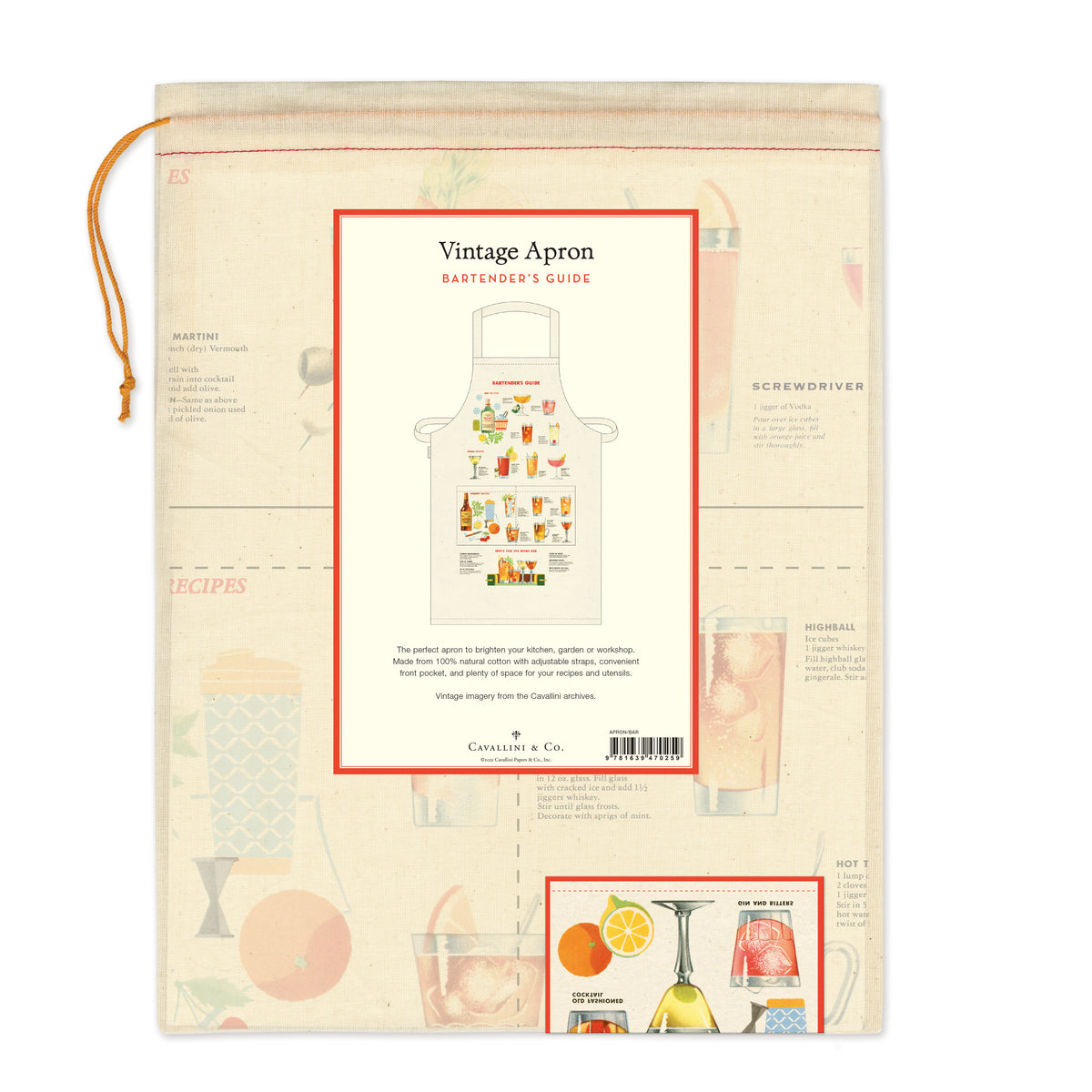 Vintage-Style Apron - Bartender's Guide - Hello World Modern Mercantile