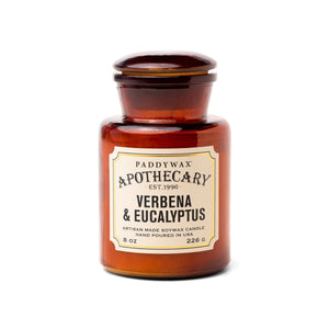 Apothecary Jar 8 oz Soy Candle - Verbena + Eucalyptus
