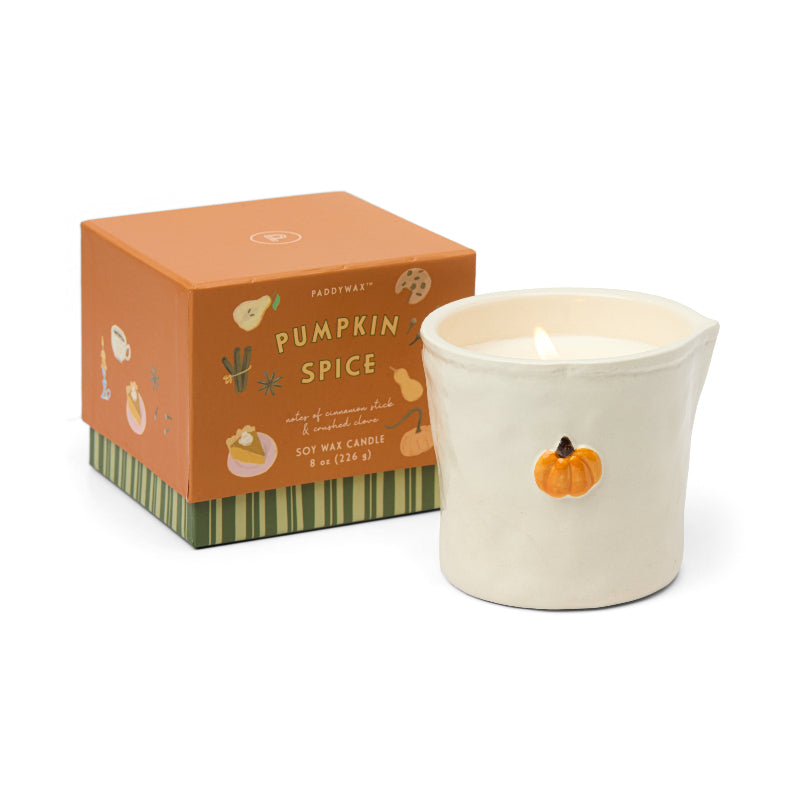 Pumpkin Spice Ceramic Bistro Creamer Candle 8 oz - Hello World Modern Mercantile