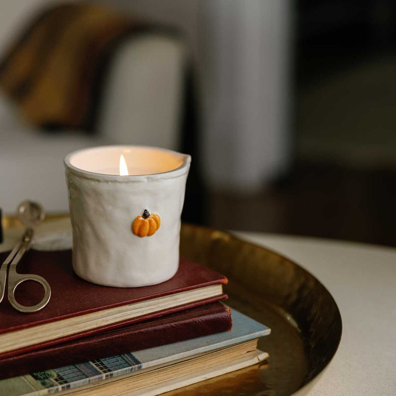 Pumpkin Spice Ceramic Bistro Creamer Candle 8 oz - Hello World Modern Mercantile