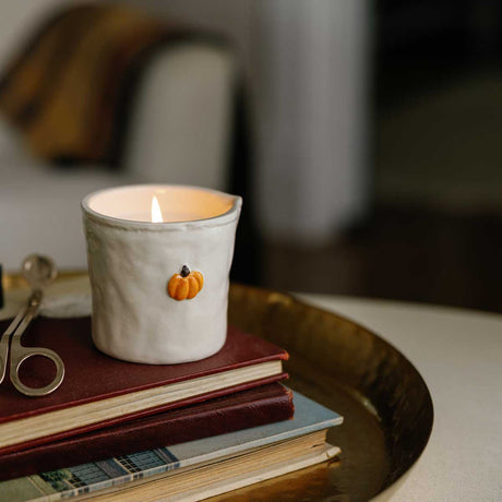 Pumpkin Spice Ceramic Bistro Creamer Candle 8 oz - Hello World Modern Mercantile