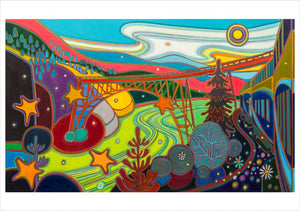Darlene Kulig: Wanderlust Boxed Notecard Assortment Interior Style 4 - Bridge across Fraser River, 2019