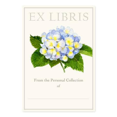 Bookplate Set Ex Libris Nature-Inspired Watercolor Illustration Hydrangea Flowers