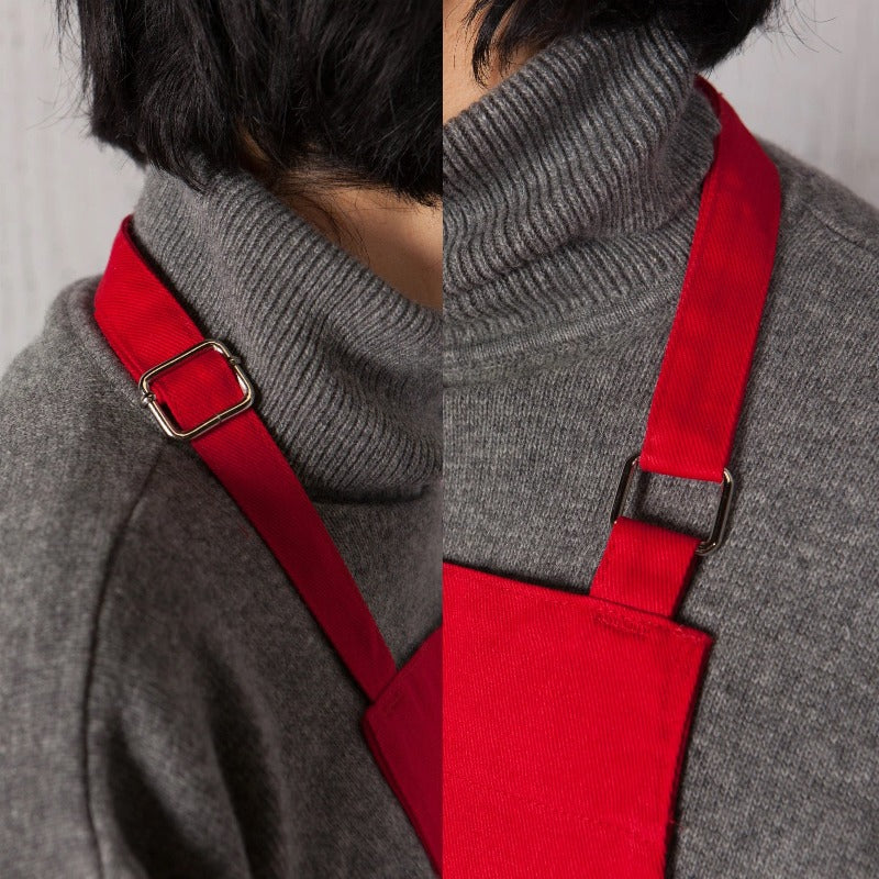 Chef Apron - Red Adjustable Neck Detail
