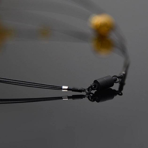 Cumulus Glass Bubble Layered Necklace - Amber Clasp Detail