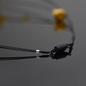 Cumulus Glass Bubble Layered Necklace - Amber Clasp Detail