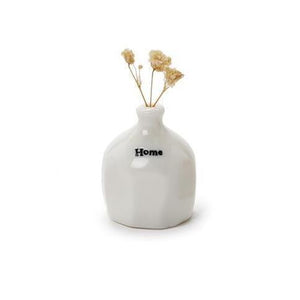 Porcelain Typewriter Font Bud Vase & Dried Flowers Home