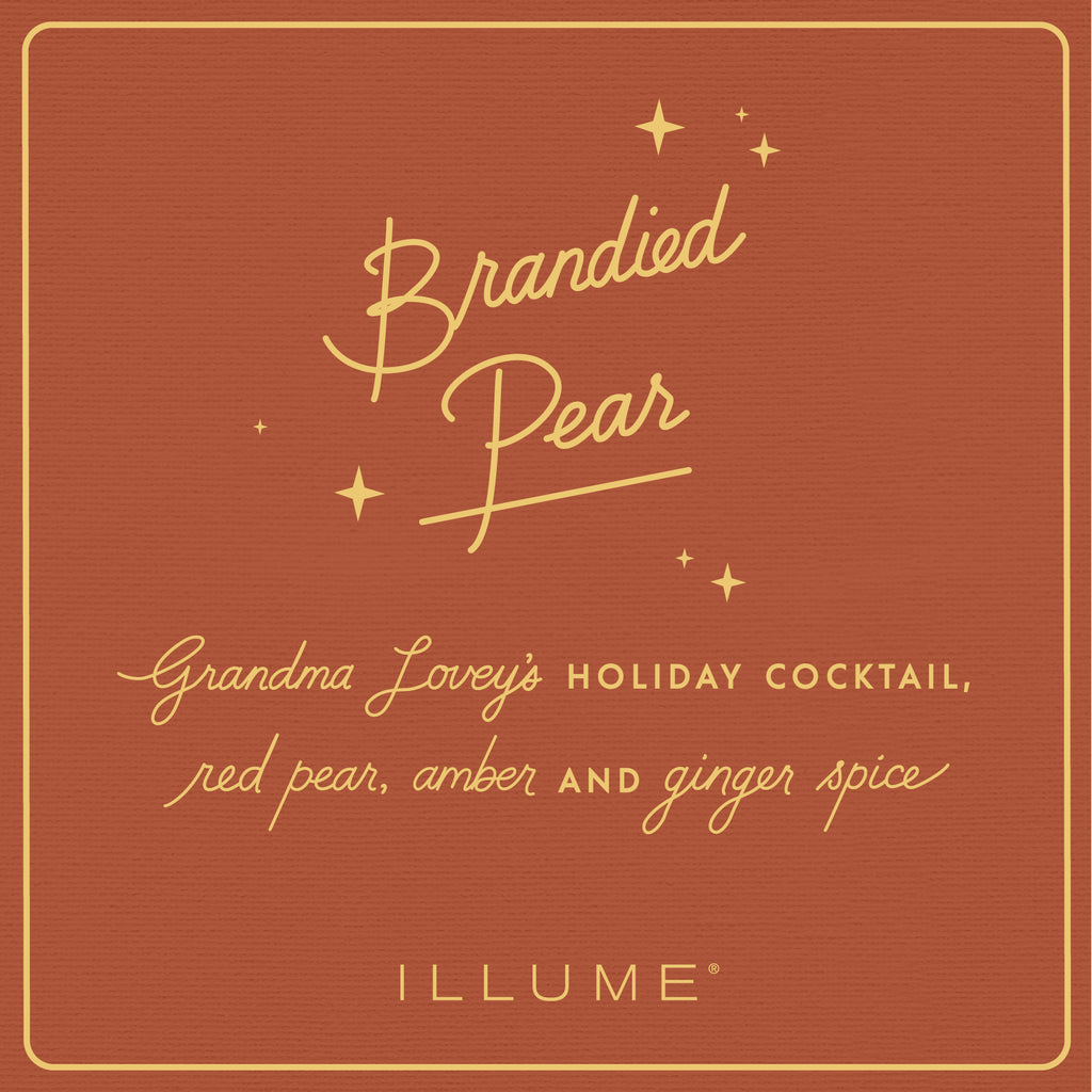 Memories of Brandied Pear Amber Glass Bubble Christmas Reed Diffuser