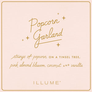 Memories of Popcorn Garland Iridescent Striped 9.3 oz Christmas Soy Candle