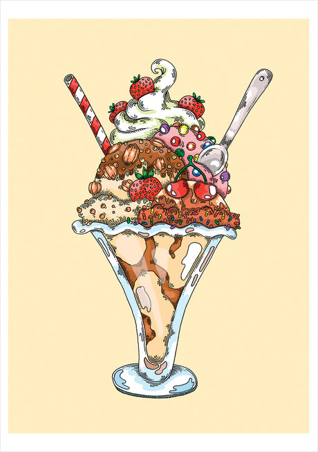 Janelle Dimmett: Ice Cream Sundae Birthday Card