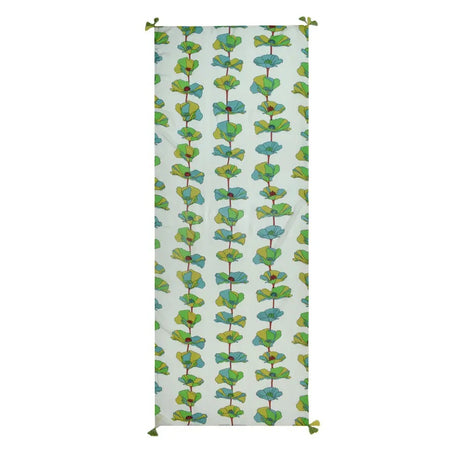 Garland Poppy Print Viscose Tassel Scarf - Green
