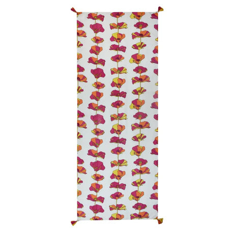 Garland Poppy Printed Viscose Tassel Scarf - Pink