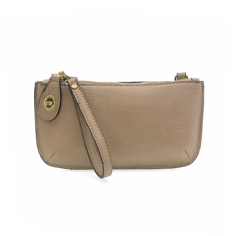 Vegan Leather Mini Crossbody Clutch - Mushroom