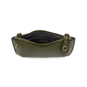 Vegan Leather Mini Crossbody Clutch - Olive Grove