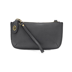Vegan Leather Mini Crossbody Clutch - Shadow Grey