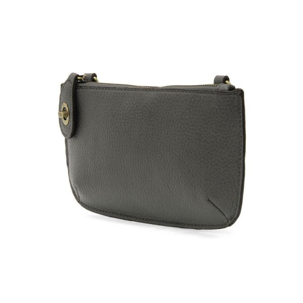 Vegan Leather Mini Crossbody Clutch - Shadow Grey