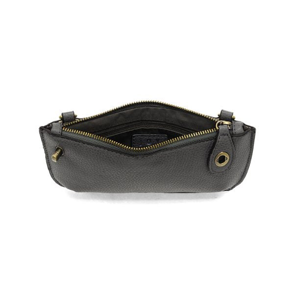 Vegan Leather Mini Crossbody Clutch - Shadow Grey
