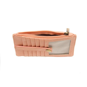 Vegan Leather Penny Mini Travel Wallet - Crepe Pink