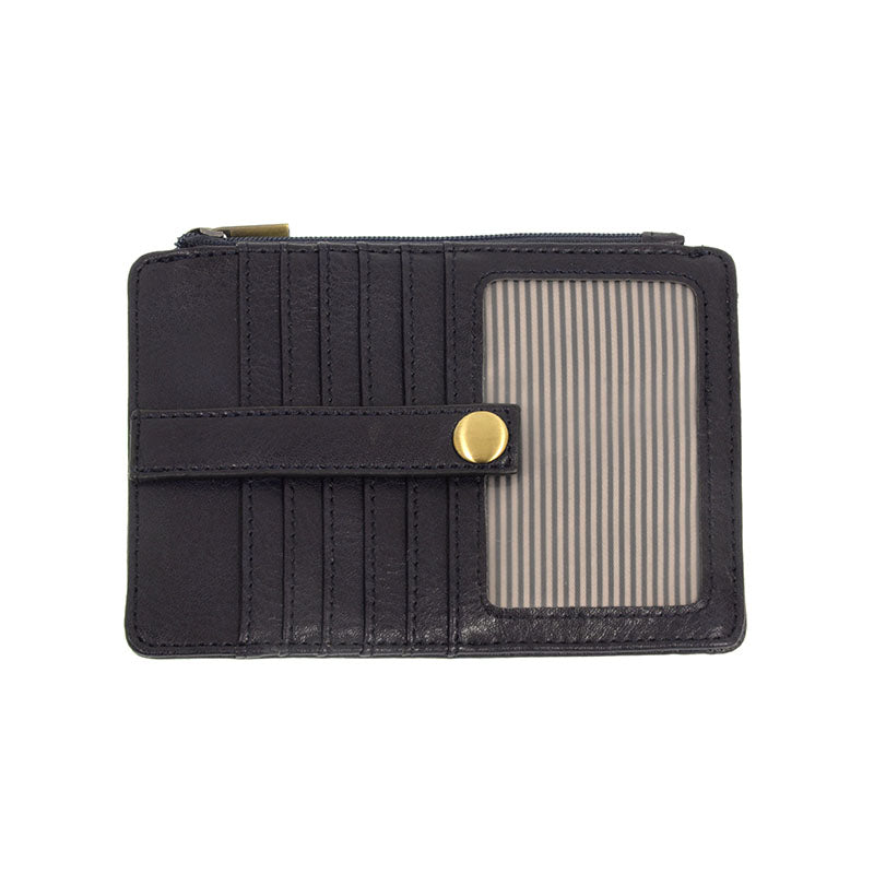Vegan Leather Penny Mini Travel Wallet - Midnight Blue