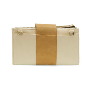 White Tan Colorblock Vegan Leather Cami Crossbody Removable Crossbody Strap