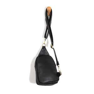 Vegan Leather Skyler Sling Bag - Black