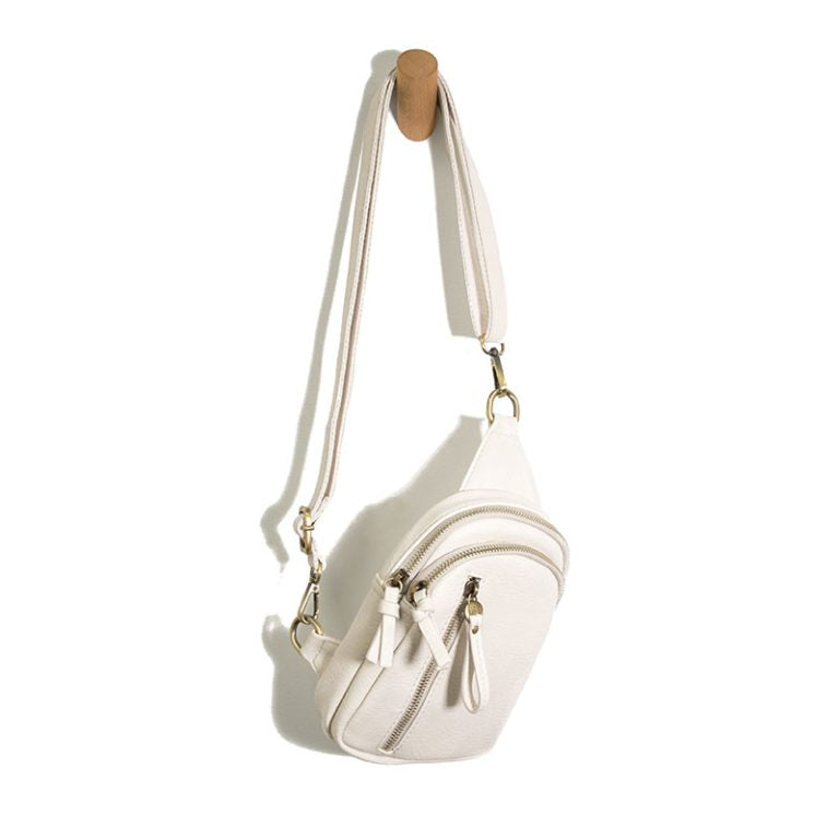Vegan Leather Skyler Sling Bag - White