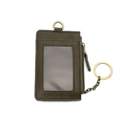 Vegan Leather Dolly Small Keyring Card Wallet - Dark Moss